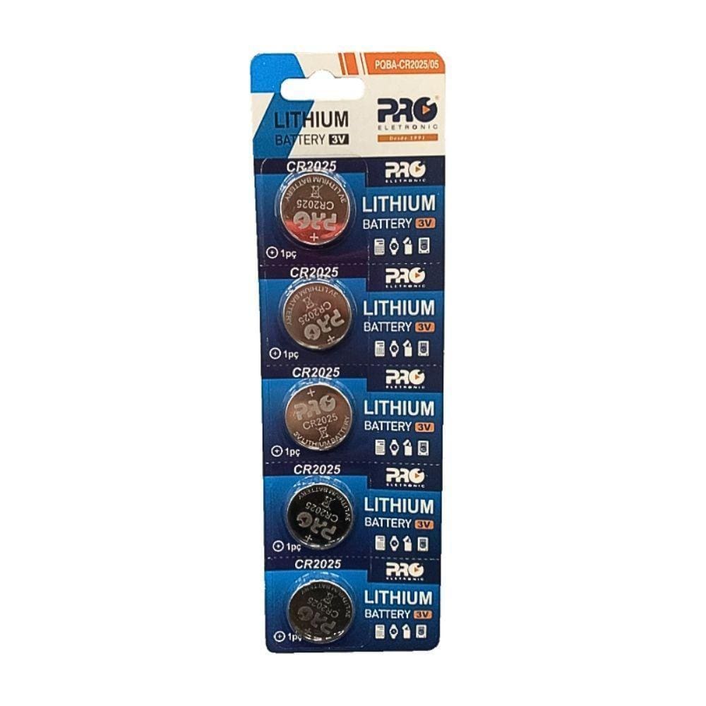 Bateria Cr2025 Proeletronic Pqba cr2025 05 Lithium Com 5 Unidades