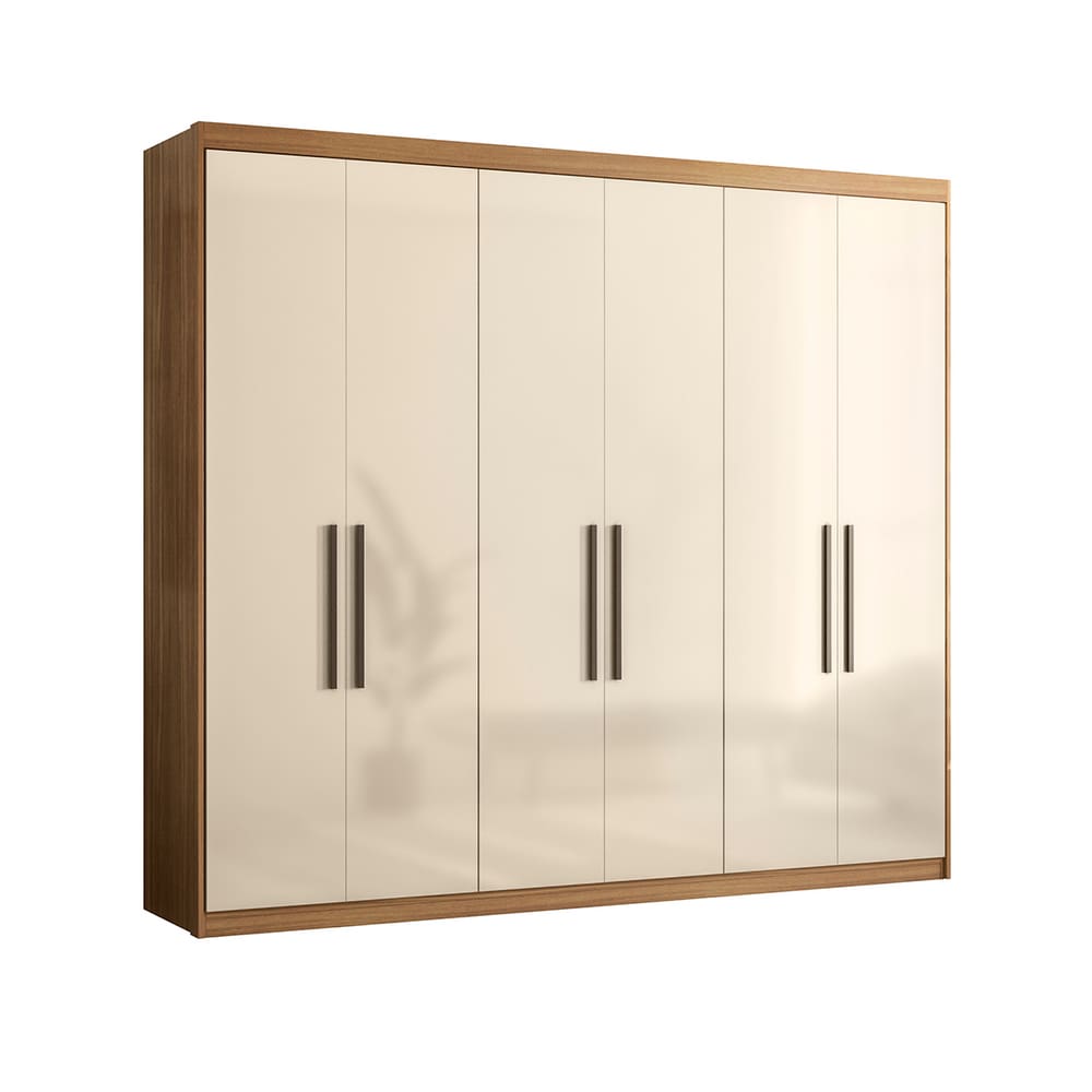 Roupeiro Casal 6 Portas Houston Amêndola Off White