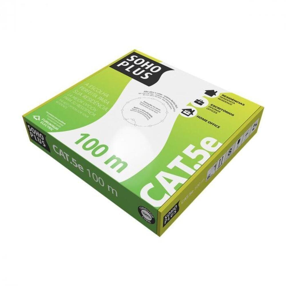 Cabo Lan U utp Cat.5e 24 Awg 4 Pares Cmx Caixa C 100 Metros Branco 100% Cobre 23200124