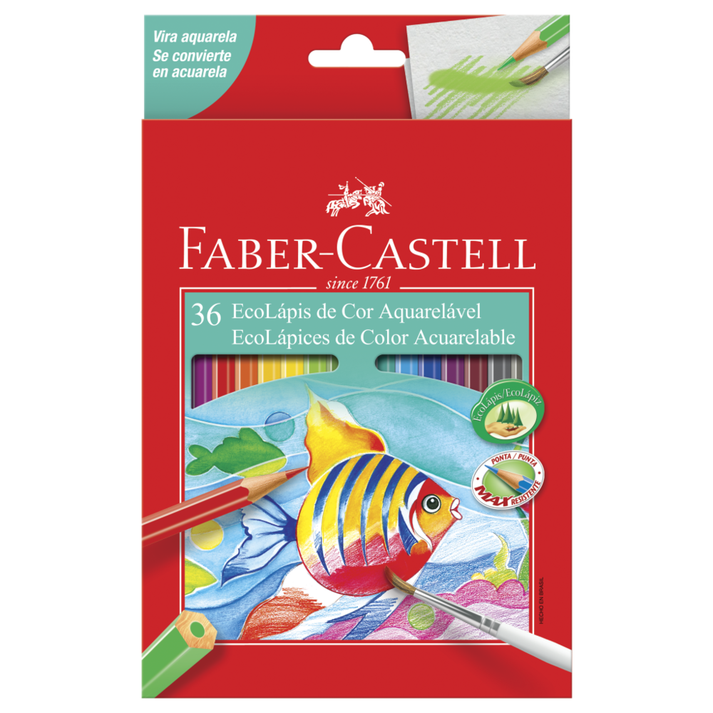 Ecolápis de Cor Aquarelável 36 Cores - Faber-Castell