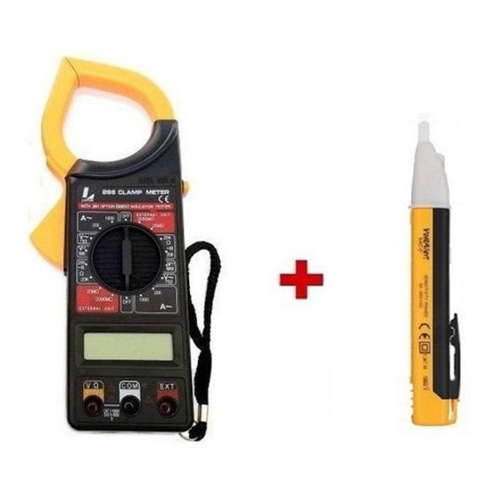 Kit Alicate Amperímetro 266 E Detector De Tensão Por Indução