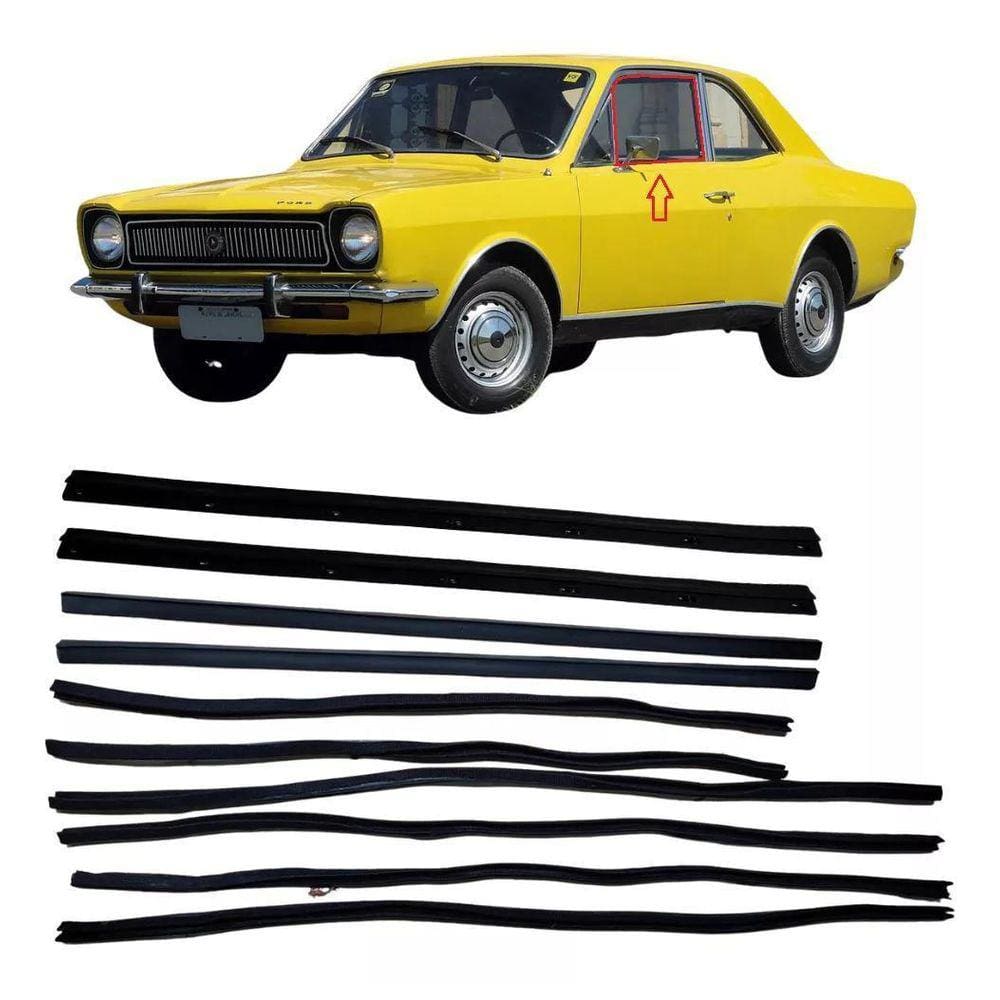 Kit Borracha Vidro Canaleta Pestana Ford Corcel 1 Belina 1