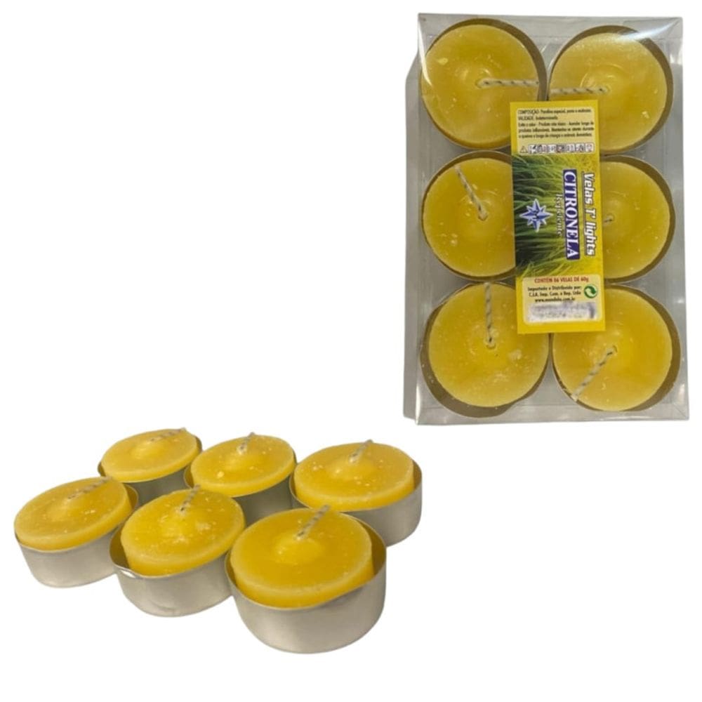 Kit 6 Velas Citronela Rechaud Difusor Flutuante Foundue