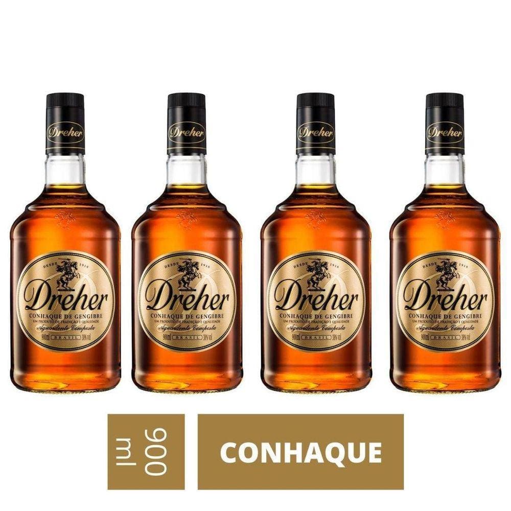 Conhaque De Gengibre Dreher 900Ml  4 Unidades