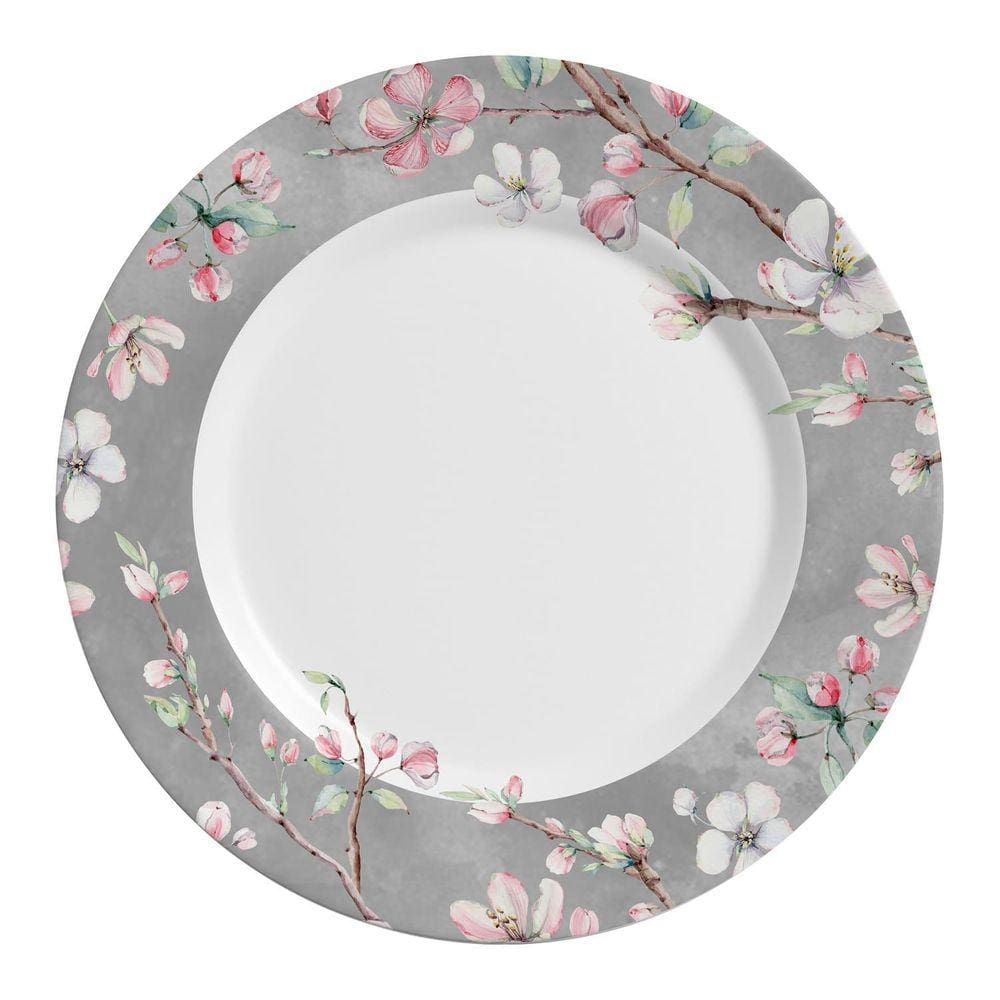 Conjunto Com 6 Pratos Raso Colecao Sakura Kika Sato 29Cm