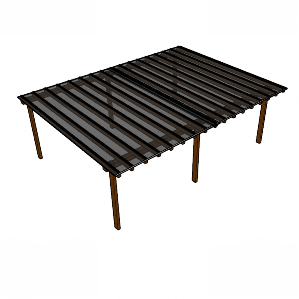Kit Policarbonato Fume 4mm 8,00m x 6,00m - Perfis Naturais