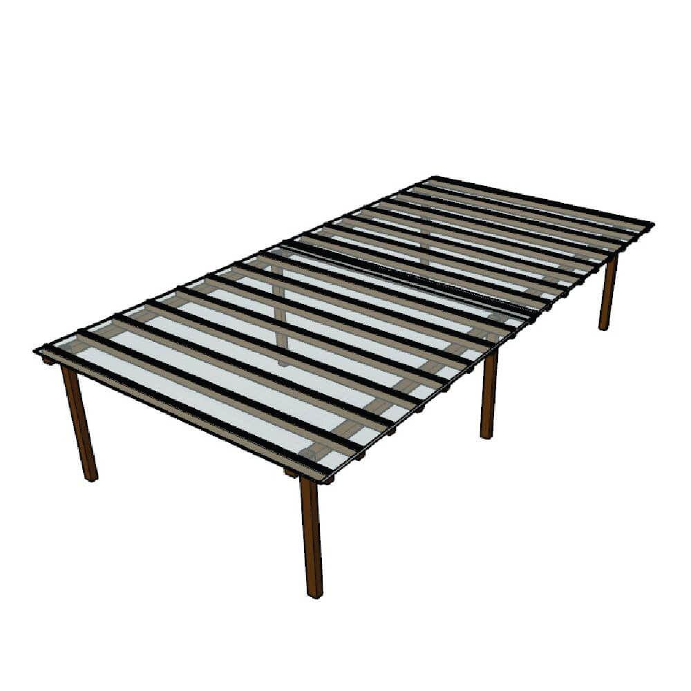 Kit Policarbonato Cristal 4mm 8,00m x 4,00m - Perfis Naturais