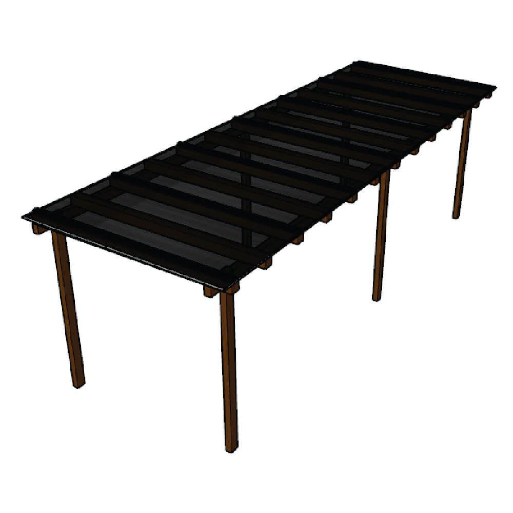 Kit Policarbonato Fume 4mm 6,00m x 1,00m - Perfis Naturais