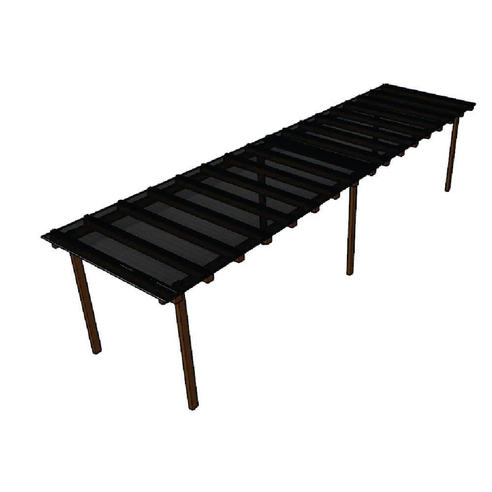 Kit Policarbonato Fume 4mm 8,00m x 1,50m - Perfis Naturais