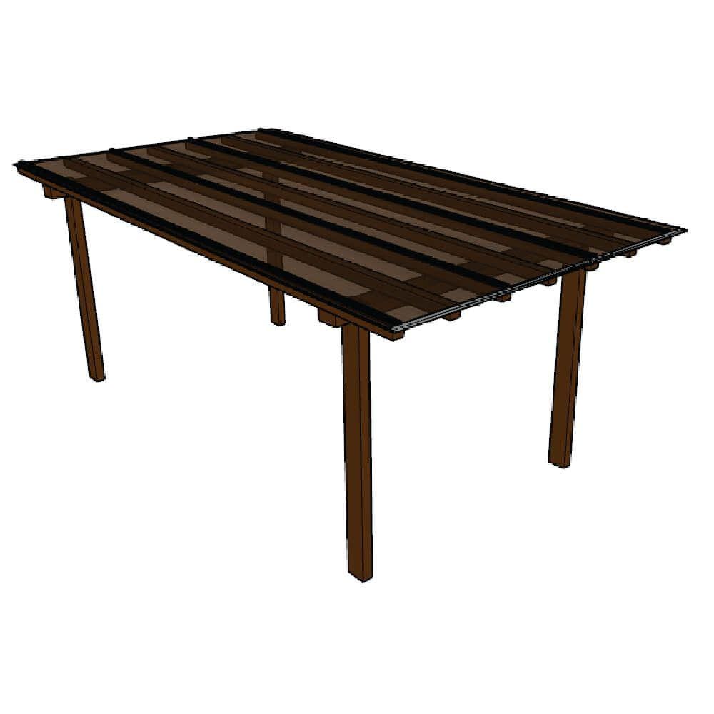 kit Policarbonato Bronze 4mm 3,00m x 6,00m - Perfis Naturais