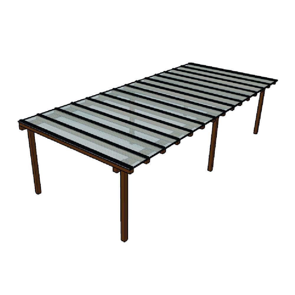 Kit Policarbonato Cristal 4mm 7,00m x 3,00m - Perfis Naturais