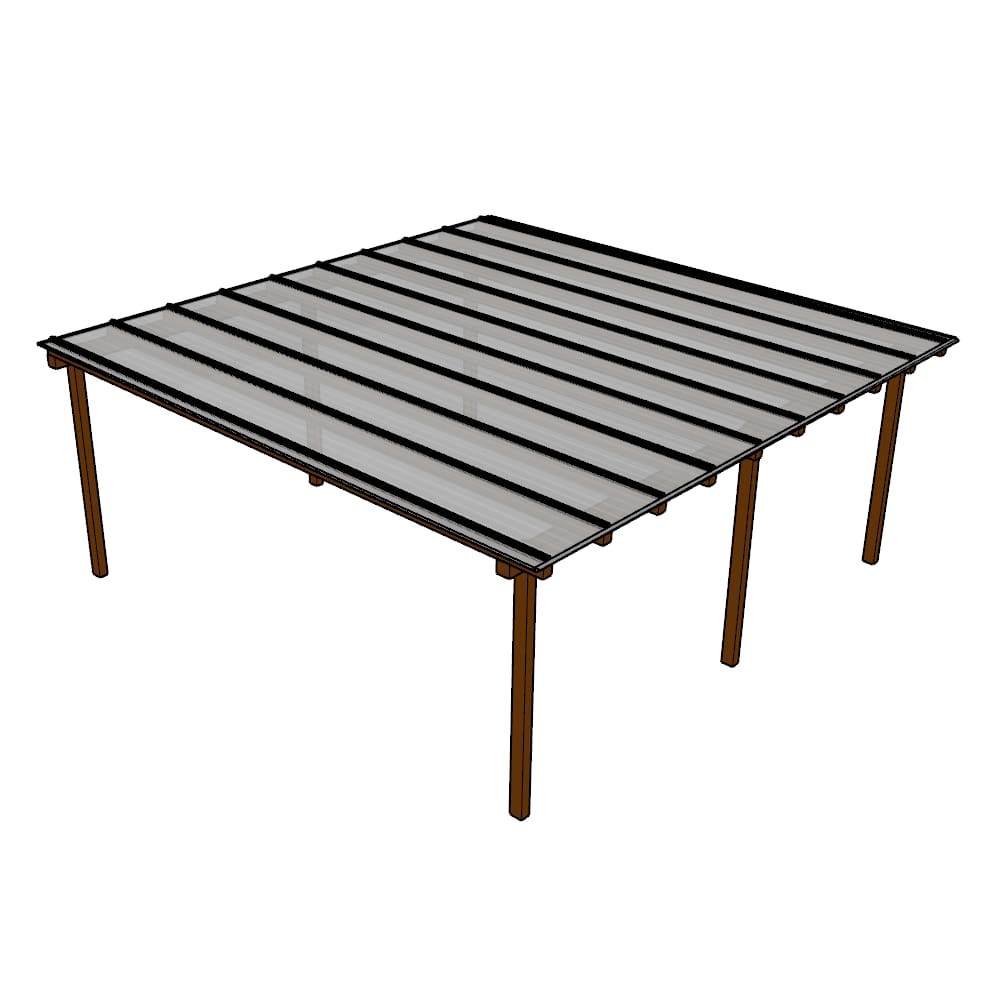 Kit Policarbonato Branco Refletivo 6mm 6,00m x 6,00m - Perfis Naturais