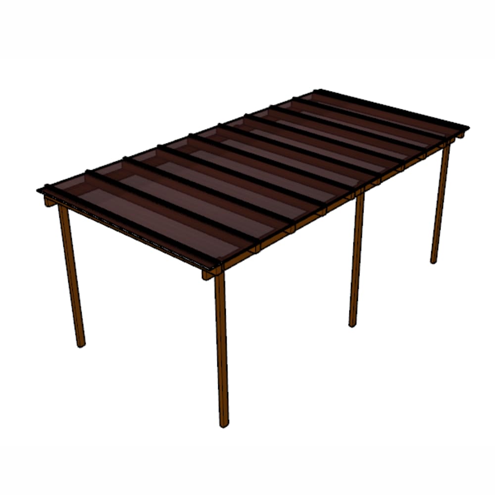 Kit Policarbonato Bronze 6mm 6,00m x 3,00m - Perfis Naturais