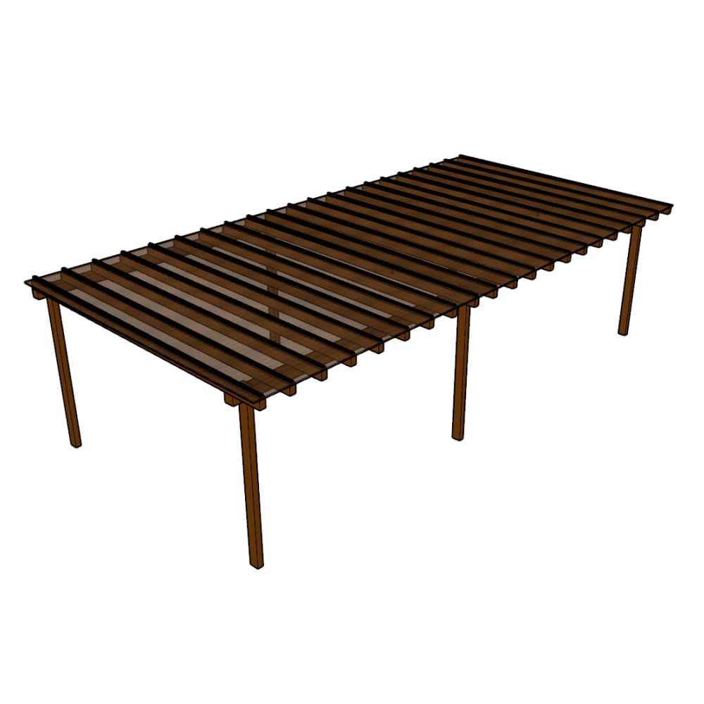 Kit Policarbonato Bronze 4mm 12,00m x 3,00m - Perfis Naturais