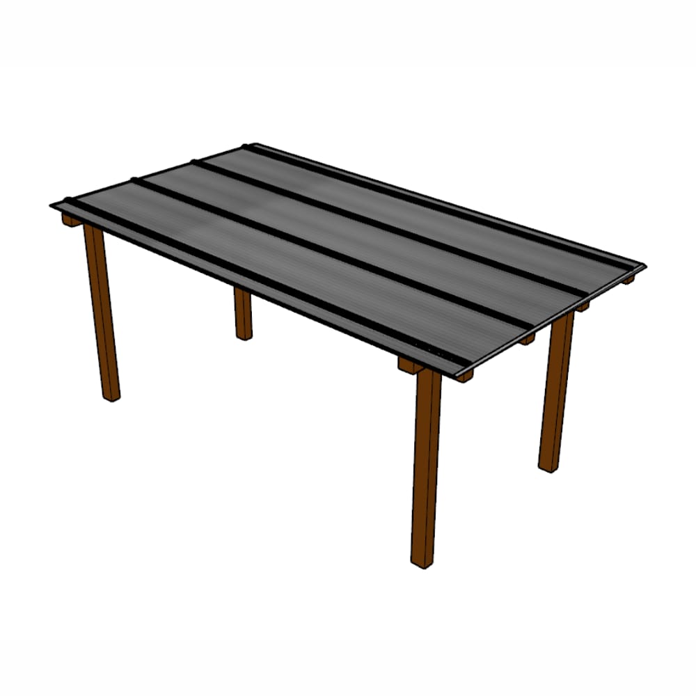 Kit Policarbonato Cinza Refletivo 6mm 2,00m x 6,00m - Perfis Naturais