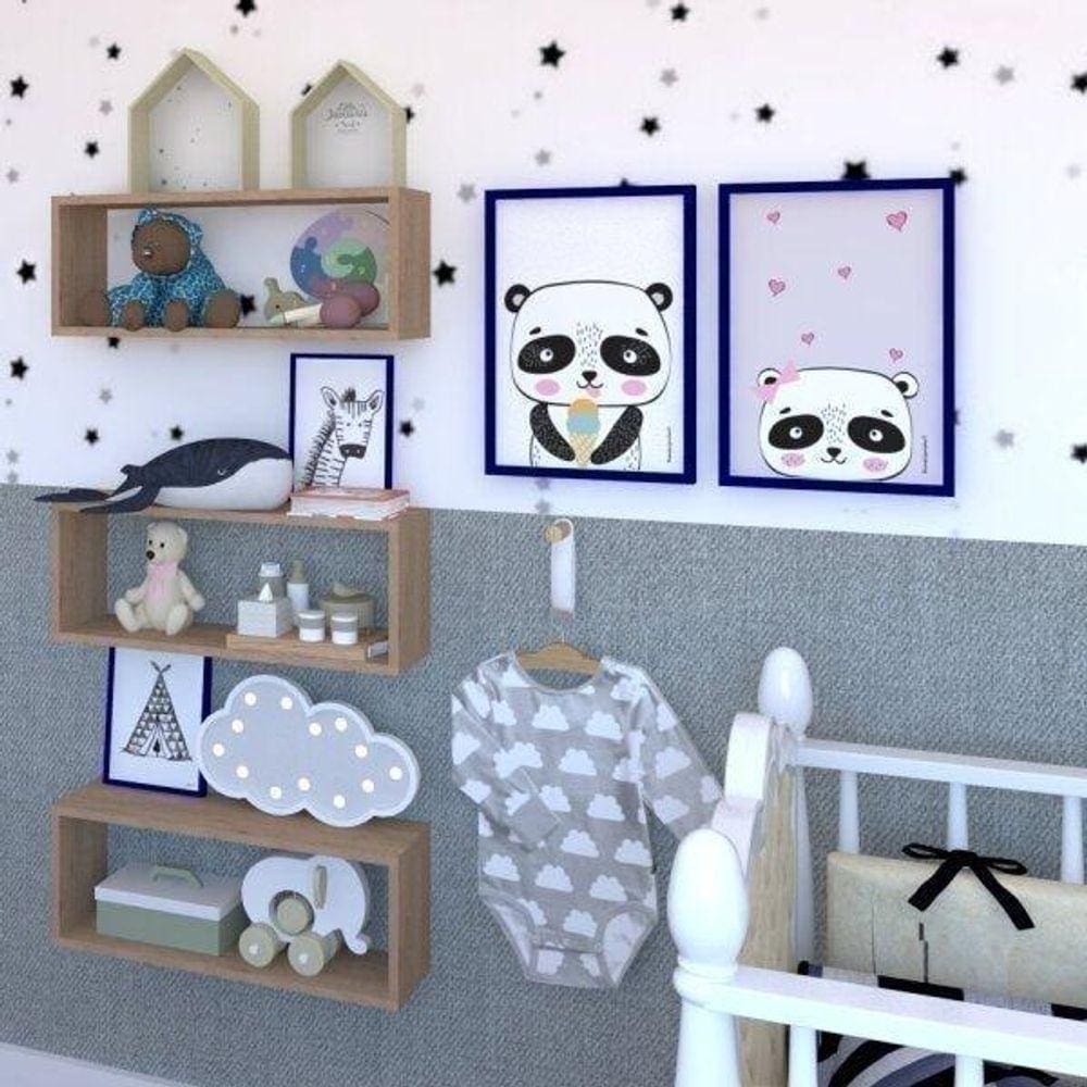 Conjunto Bim com 3 Nichos Bramov Móveis Carvalho