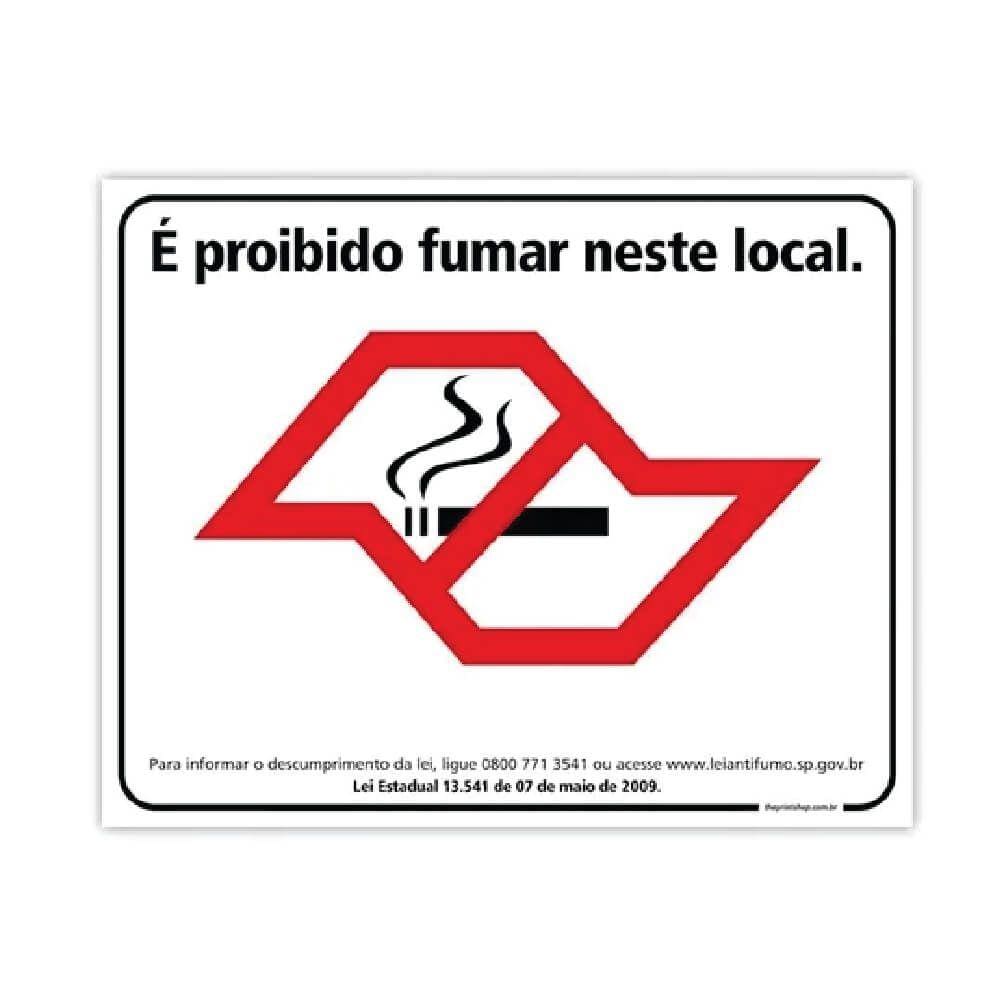 Placa Sinalização Perigo Proibido Fumar Neste Local - 25x20