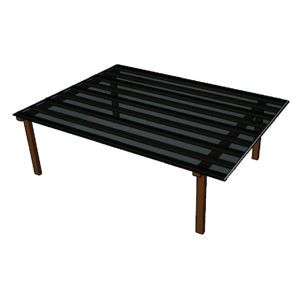 Kit Policarbonato Fume 4mm 4,00m x 6,00m - Perfis Naturais