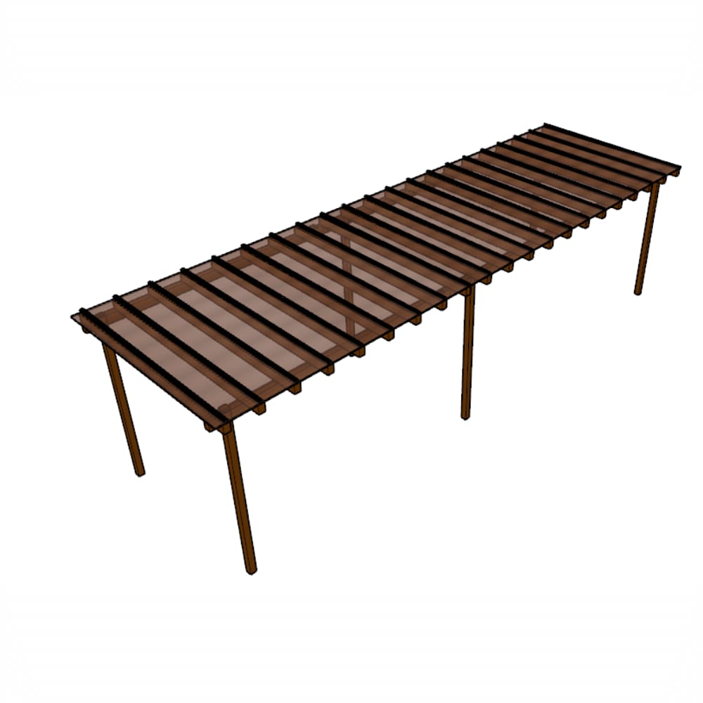 Kit Policarbonato Bronze 4mm 10,00m x 3,00m - Perfis Naturais