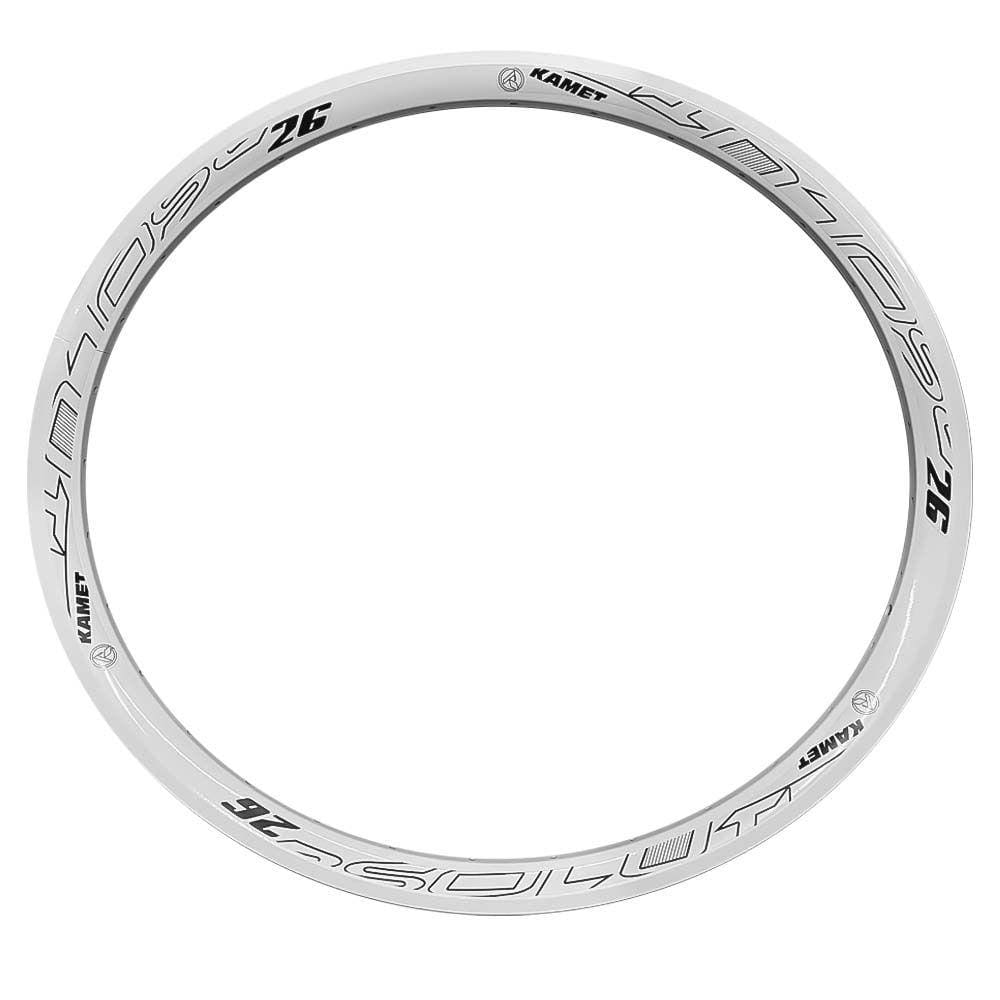 Aro Folha Kamet 26/36f Freio Disco Bike Mtb Dh Válvula Schrader Branco Absolute