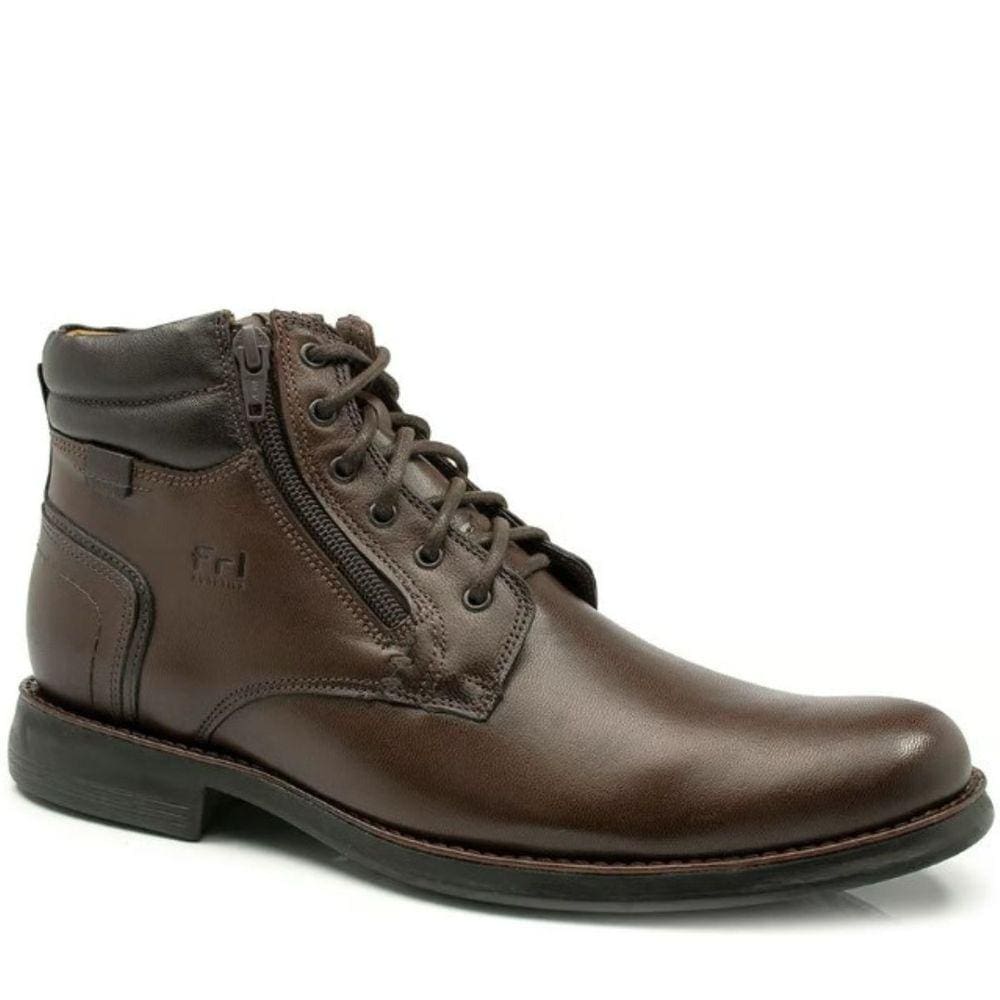 Coturno Masculino Botinha Em Couro Com Zíper Ferricelli Vg49711