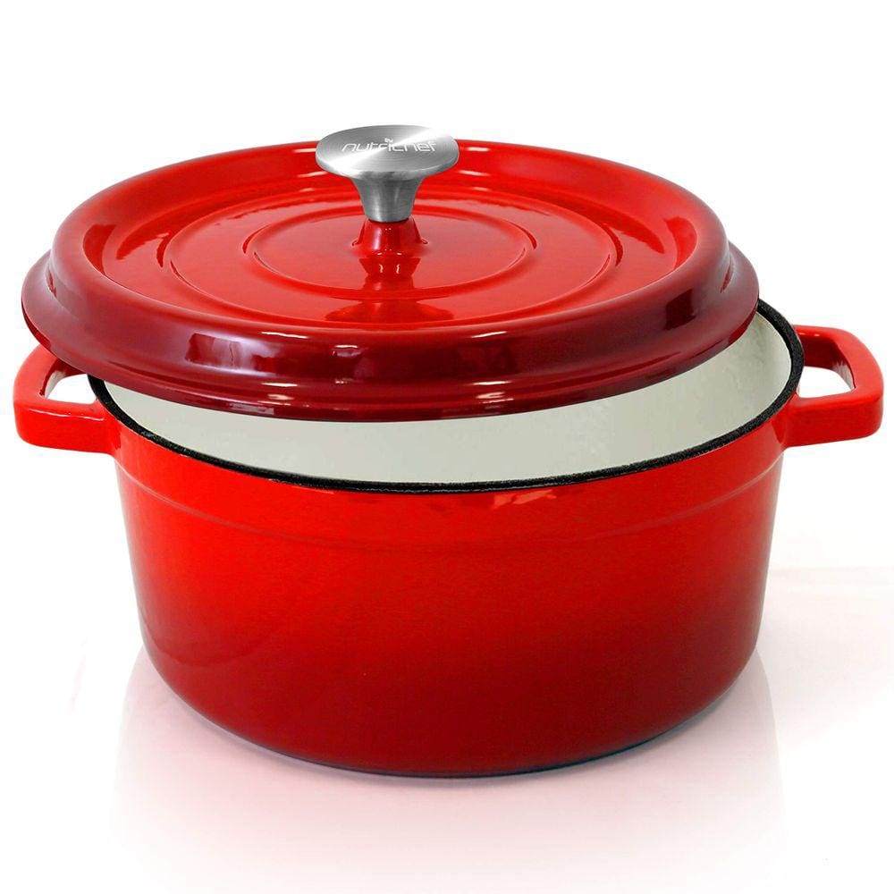 Forno holandês de ferro fundido esmaltado NutriChef 5L com revestimento automático L