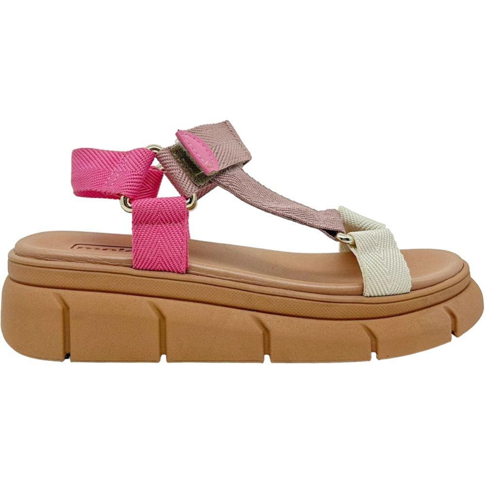 Sandália Feminina Casual em Elástico Dia a Dia Plataforma Moleca 5483.103