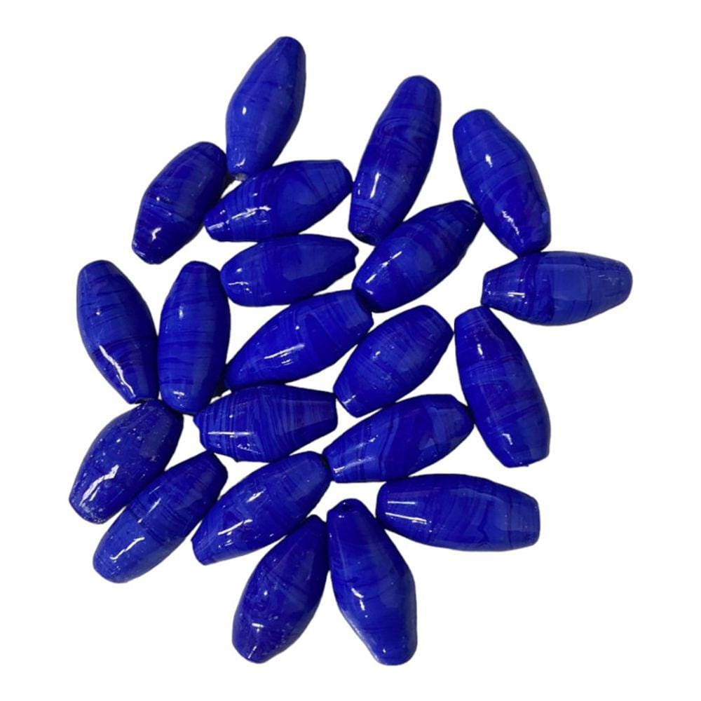 Kit 7 Firmas Azeitona 35x15mm Azul Escuro Murano Guias