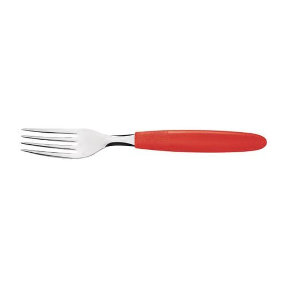 Garfo de Mesa Ipanema com Lâmina em Aço Inox e Cabo de Polipropileno Vermelho - Tramontina