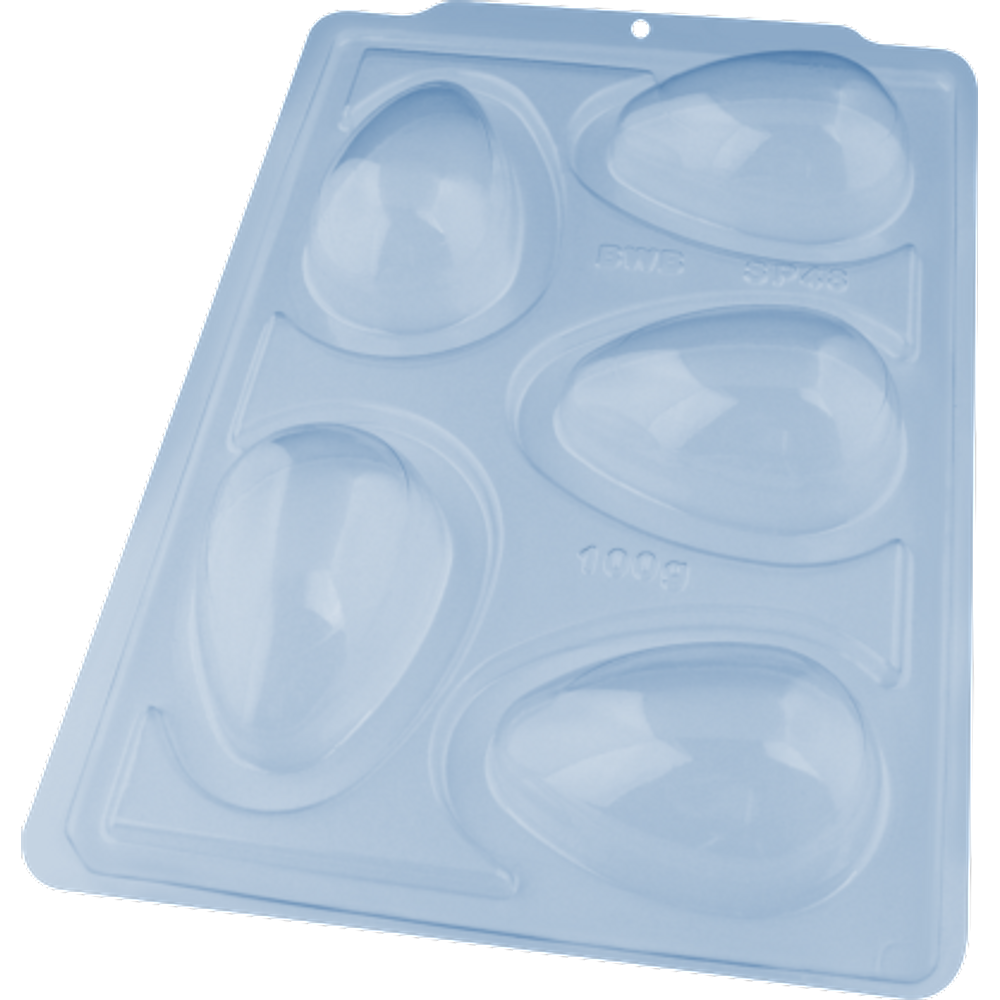 2 Formas especial p/ ovo de pascoa liso 100g 3 partes c/ silicone bwb 3615 sp 48