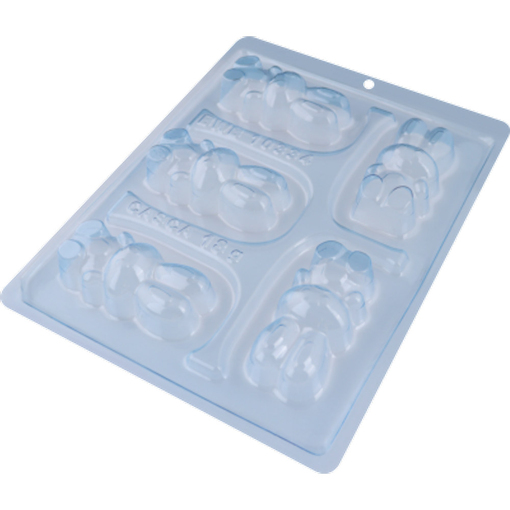 2 Formas Coelhinho 50g Especial c/ silicone 3 partes pascoa bwb 10334 Chocolate