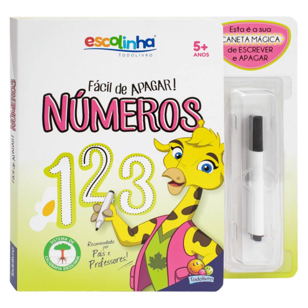 Livro Educativo Infantil Fácil de Apagar: Números