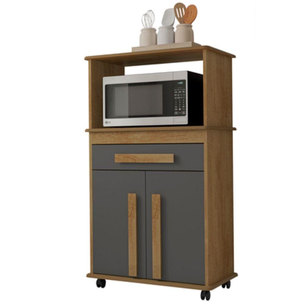 Balcão Armário Multiúso para forno ou micro-ondas Toronto RV Móveis Cinamomo Grafite