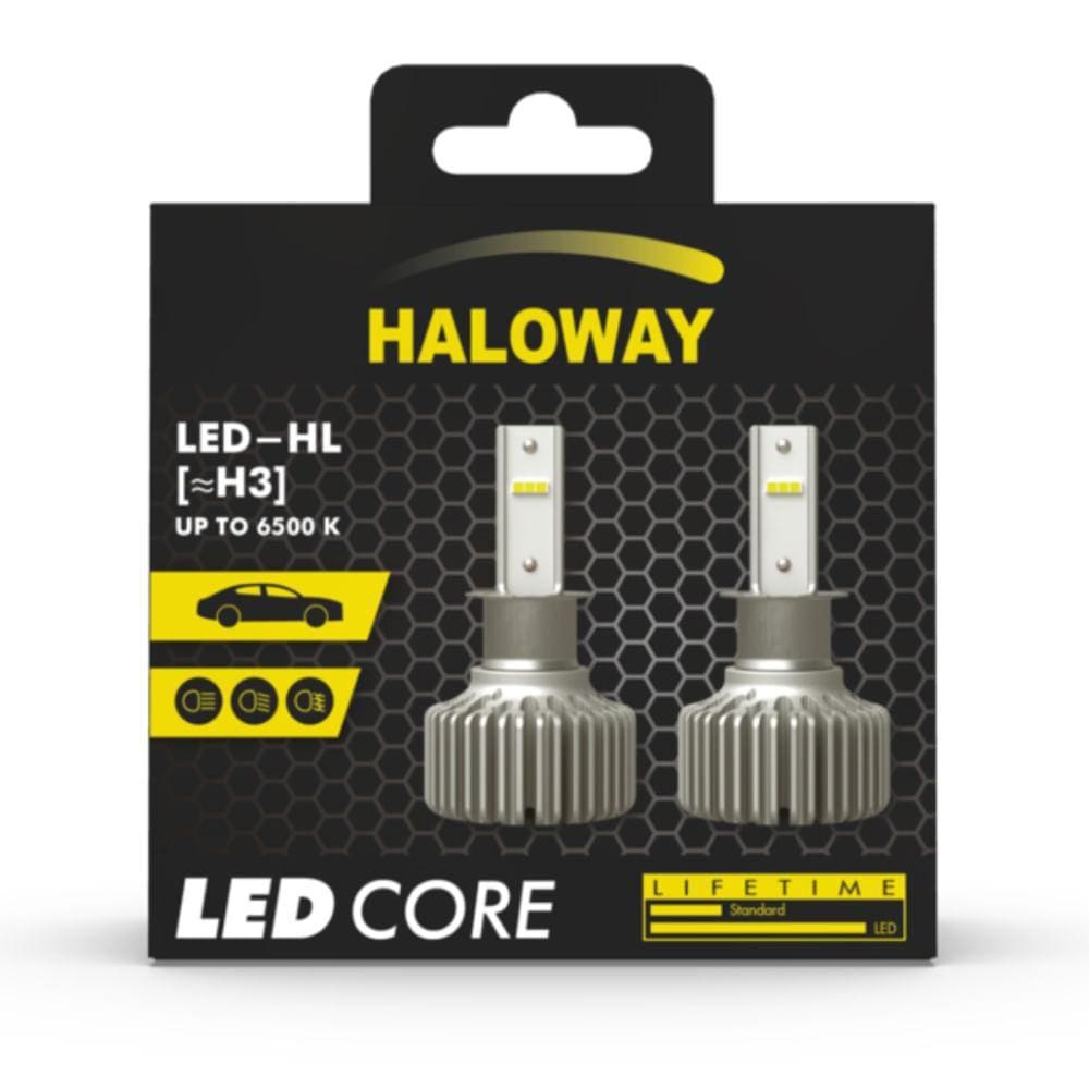 Par Lâmpada Automotiva Haloway LED H3 HWC 12V 6500K