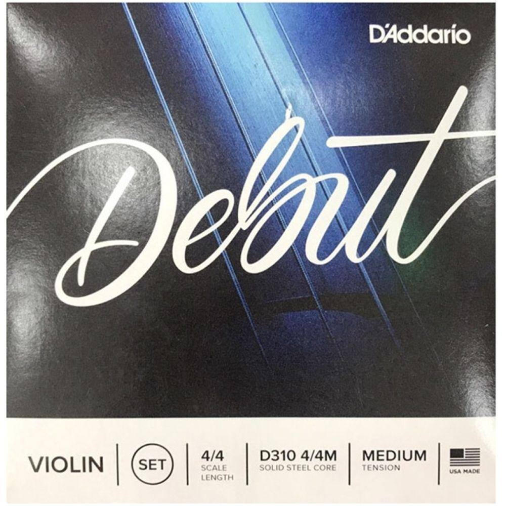 Encordoamento D`ADDARIO DEBUT para Violino Strings D310 4/4 - Medium