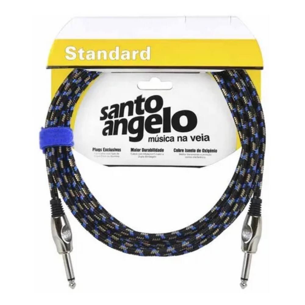 Cabo para Guitarra Textil com Conectores P10 Modelo Angel TX 15FT 4.57 Metros - SANTO ANGELO
