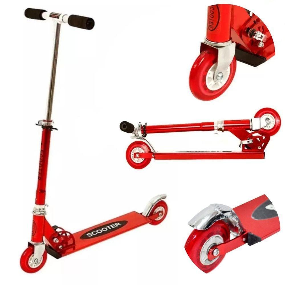 Patinete Radical de Aluminio Infantil 2 Rodas Dobrável Dm Toys suporta até 40 kilos