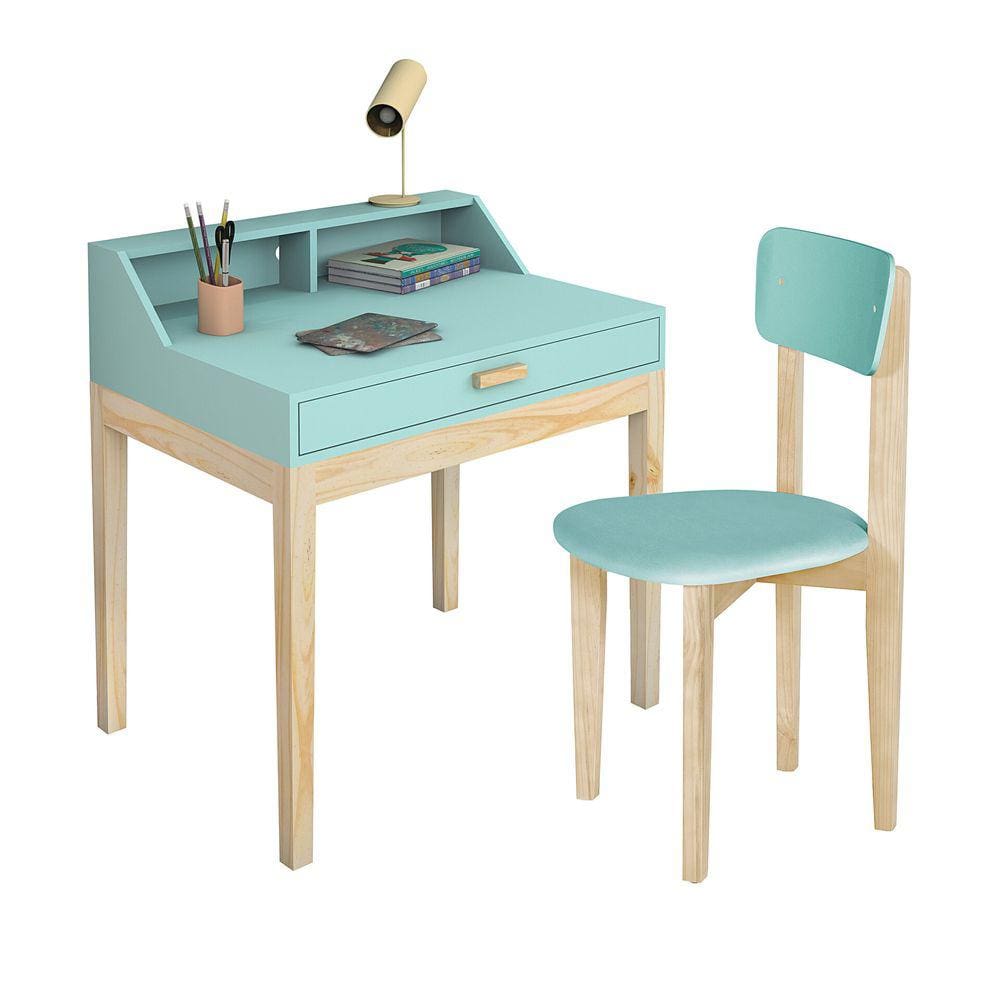 escrivaninha infantil para menino cor menta