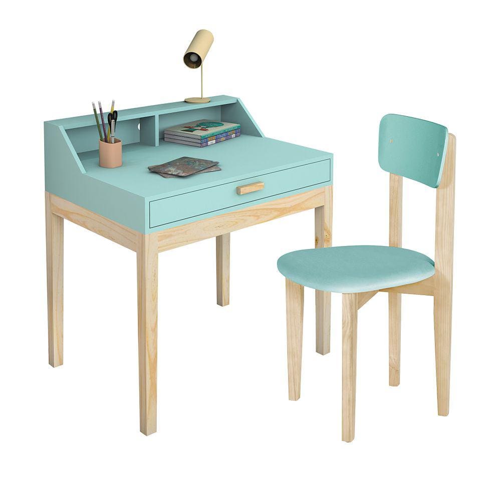 Kit Mesinha de estudo com cadeirinha Infantil menta
