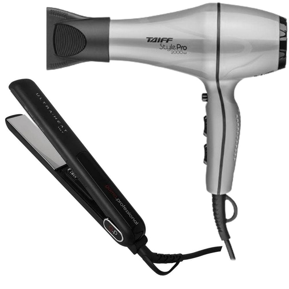 Kit - Secador Taiff Style Prata Pro 2000W 220V + Prancha Gama G-Evo Iht Silk Chrome Titanium 250ºc