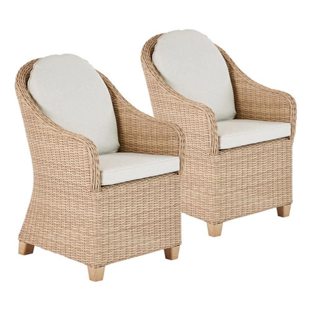 Conjunto 2 Poltronas Para Jardim 90x63x70 Cm Rattan Bege