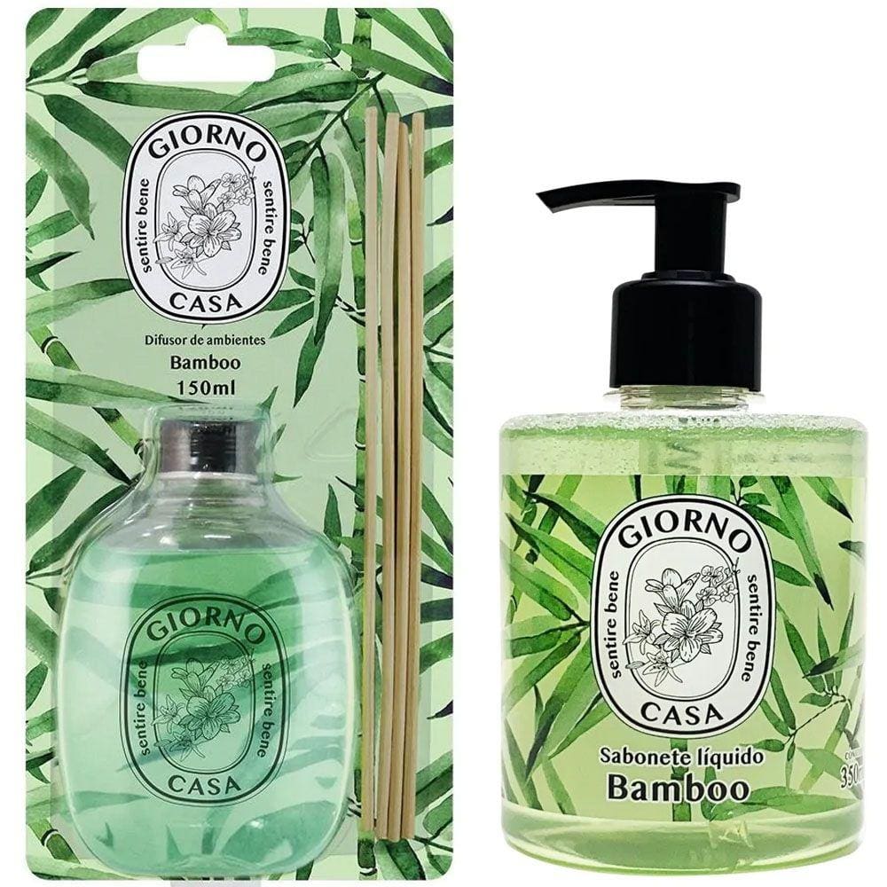 Kit Aromatizador Difusor De Ambiente + Sabonete Líquido Giorno Casa fragrâncias - Ótima opção para presentear