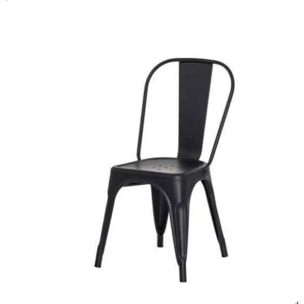 Cadeira Tolix Iron Aço Carbono Industrial - Preto