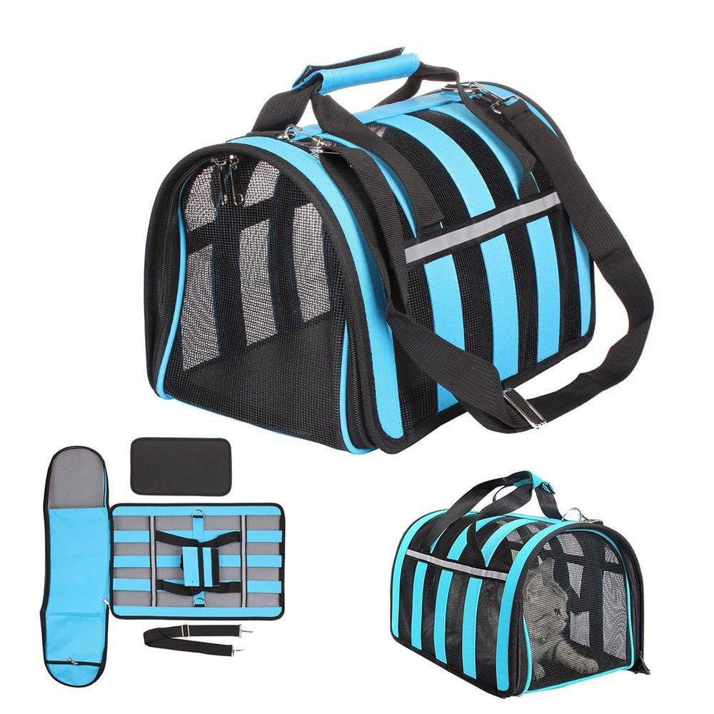Bolsa Transporte Gato Cachorro Cao Pet Faixa Refletiva Animal de Estimaçao Pequeno Porte Carro Aviao