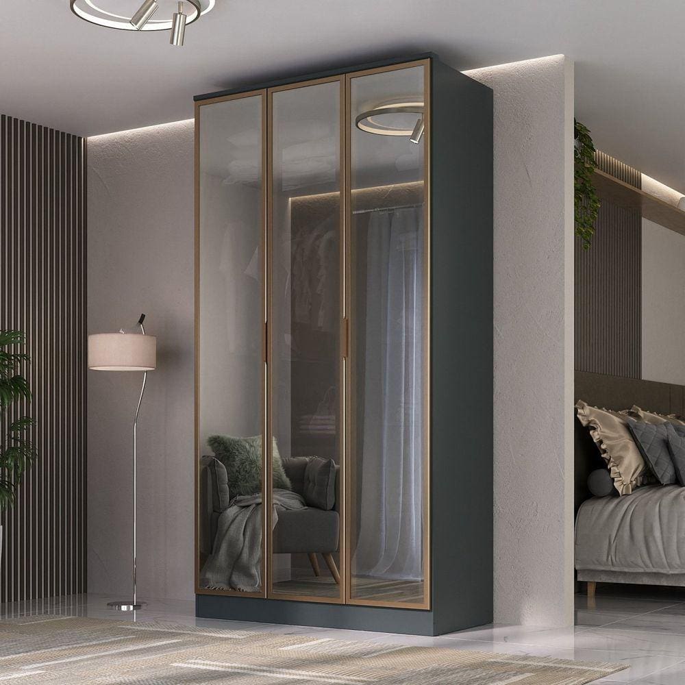 Guarda-roupa 3 Portas Reflecta Ravi Grafitto