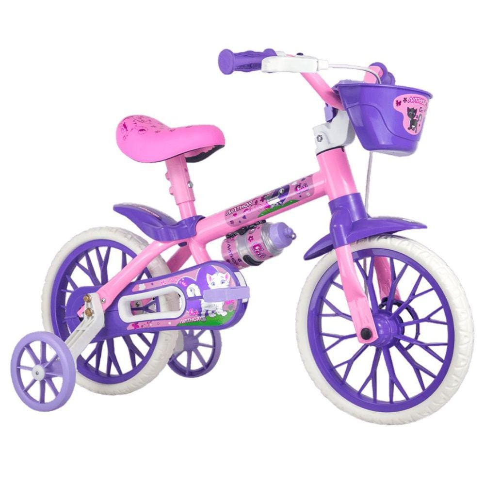 Bicicleta Rodinha Aro 12 Infantil Feminina Cat Selim Macio