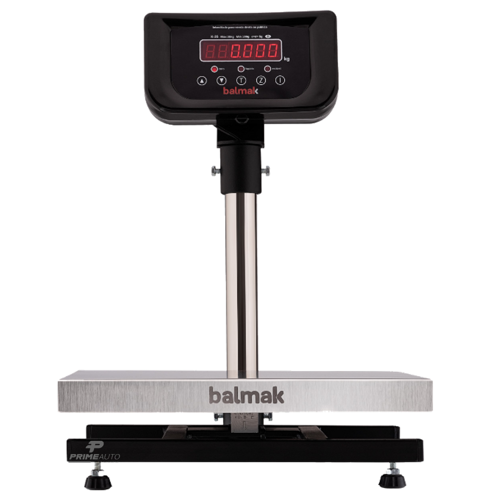 Balança Digital Pesar Plataforma 33x28 K-60ICB Inox Coluna Bateria Até 60Kg Divisão 10g