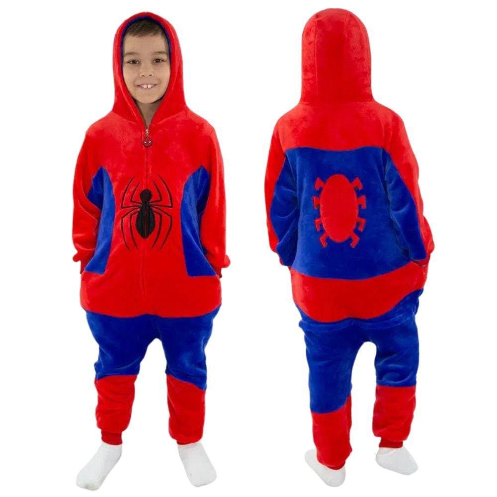 Homem Aranha Kigurumi Pijama Roupa Fantasia Macacão Infantil Oficial Marvel