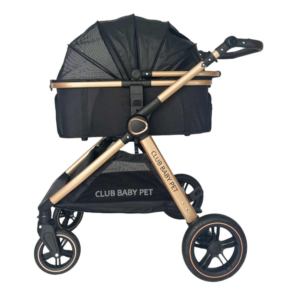 Carrinho de Passeio Preto para Pet Europeu Golden Club
