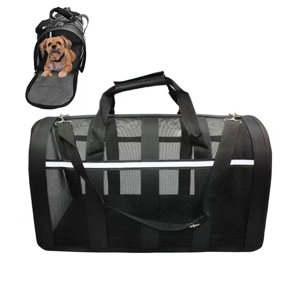 Bolsa Transporte Gato Cao Cachorro Pet Faixa Refletiva Animal de Estimaçao Pequeno Porte